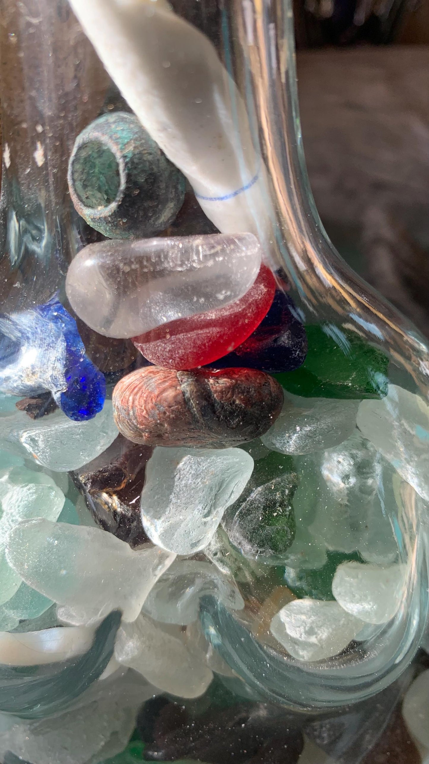 Rare Lake Glass Goddess Bottle