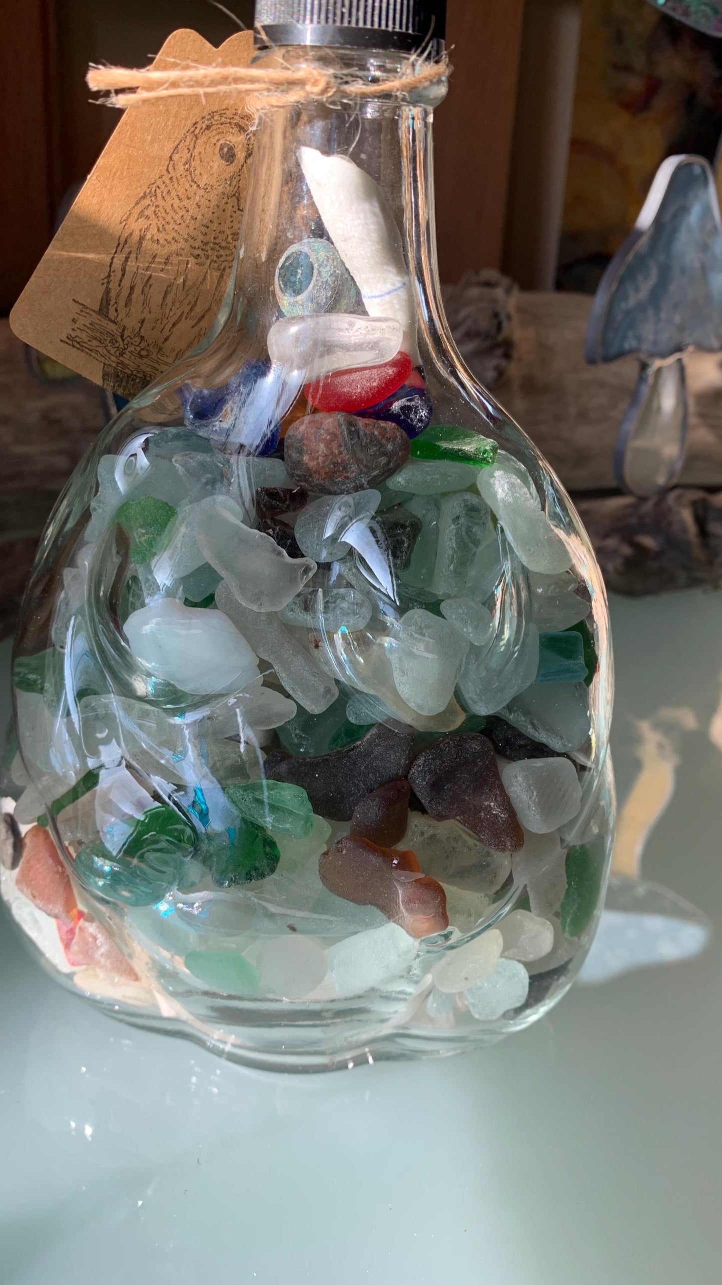 Rare Lake Glass Goddess Bottle