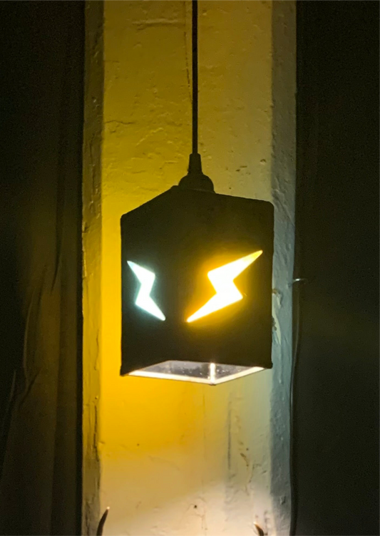 Lightening Bolt Lamp Gold