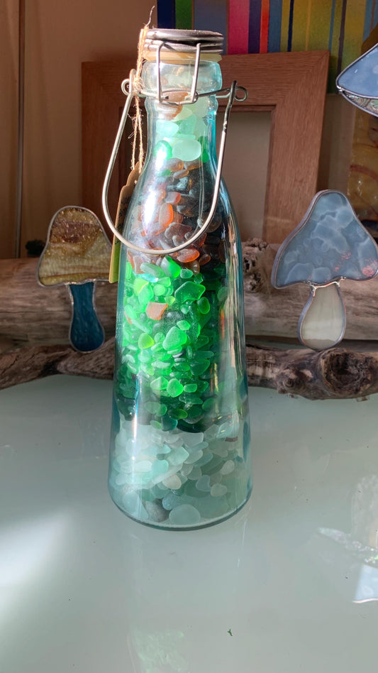 Lake Glass Filled Bottle