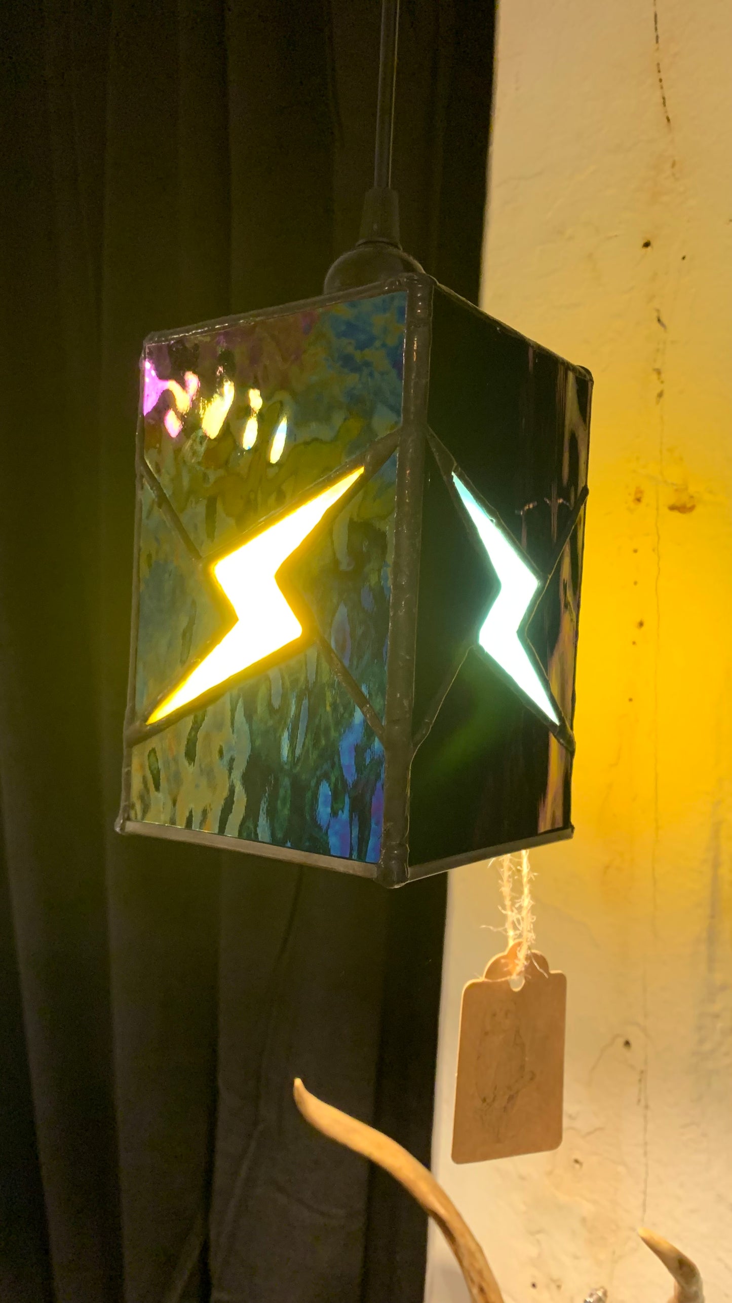 Lightening Bolt Lamp Gold