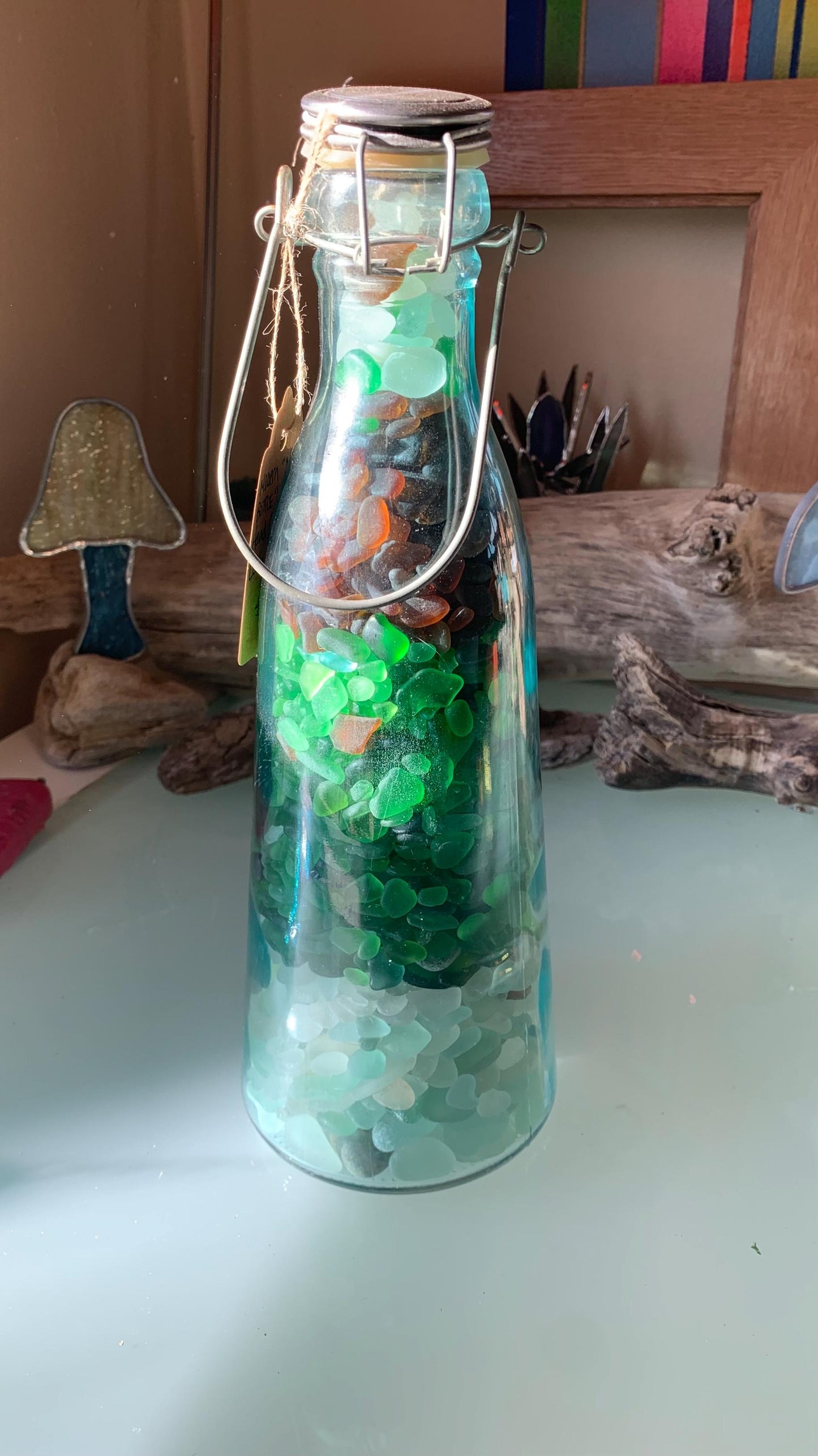 Lake Glass Filled Bottle